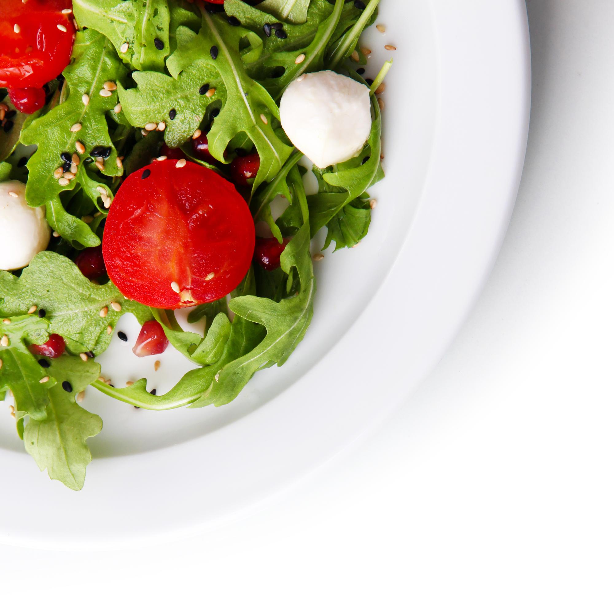 Plated seasonal salad close-up